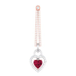 Load image into Gallery viewer, Platinum Chandeliers with Rose Gold, Diamonds &amp; Red Heart JL PT E 8087   Jewelove.US
