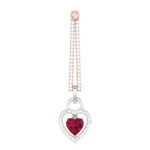 Platinum Chandeliers with Rose Gold, Diamonds & Red Heart JL PT E 8087   Jewelove.US