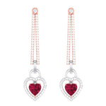 Load image into Gallery viewer, Platinum Chandeliers with Rose Gold, Diamonds &amp; Red Heart JL PT E 8087  Rose-Gold Jewelove.US
