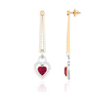 Load image into Gallery viewer, Platinum Chandeliers with Rose Gold, Diamonds &amp; Red Heart JL PT E 8087  Yellow-Gold Jewelove.US
