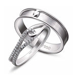 Load image into Gallery viewer, Platinum Couple Rings with Curves JL PT 451  Both-VVS-GH Jewelove
