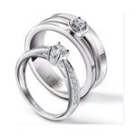 Load image into Gallery viewer, Platinum Couple Rings with Solitaires JL PT 624  Both Jewelove.US
