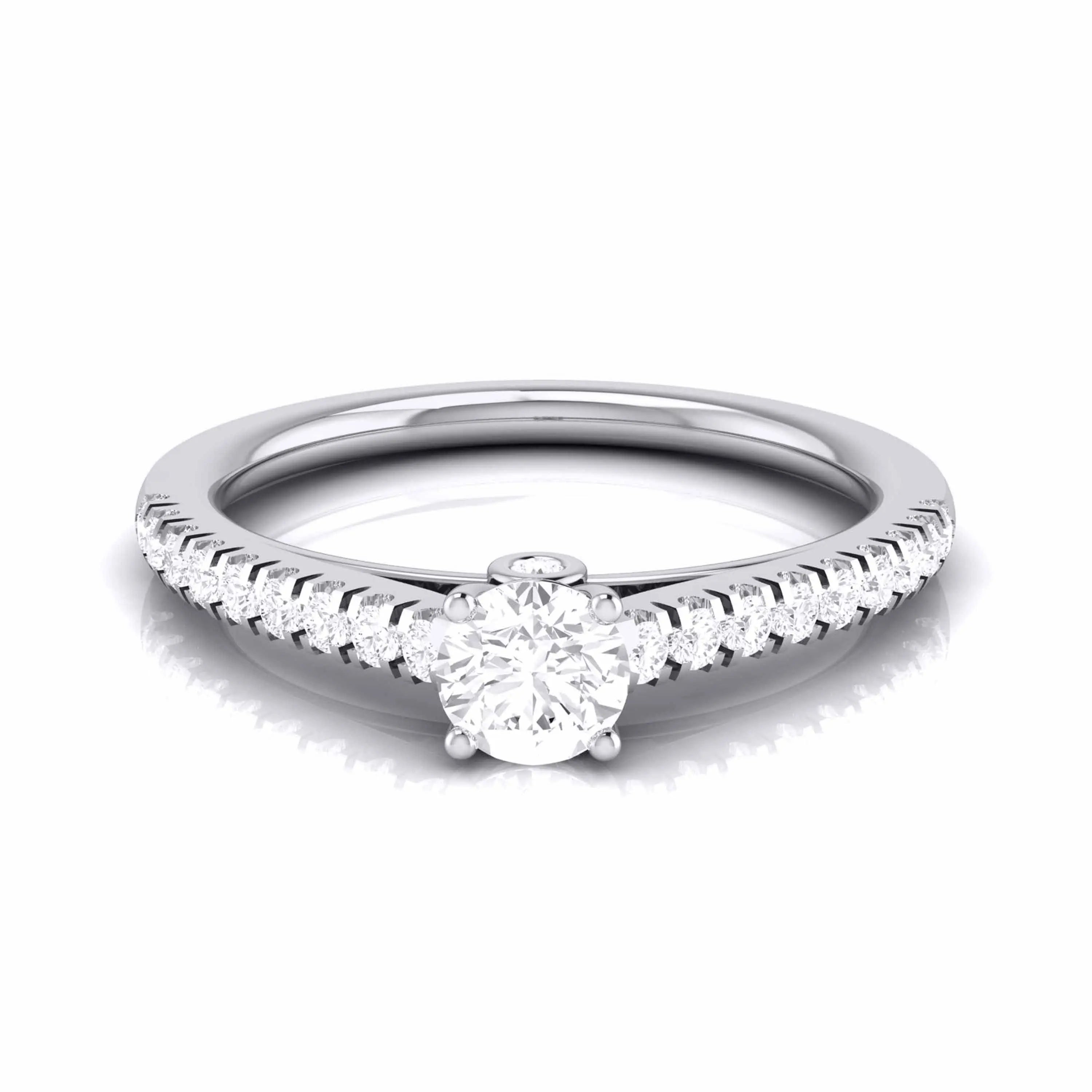 Platinum Diamond Halo Solitaire Engagement Ring JL PT R-55   Jewelove.US