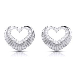 Platinum Diamond Heart Pendant Set JL PT P BT 37-E  Earrings Jewelove.US