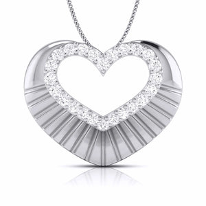 Platinum Diamond Heart Pendant Set JL PT P BT 37-E  Pendant Jewelove.US