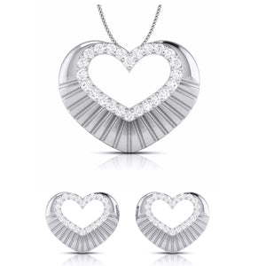 Platinum Diamond Heart Pendant Set JL PT P BT 37-E  Pendant-Set Jewelove.US