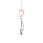 Load image into Gallery viewer, Platinum Double Heart Pendant with Diamond Studded Rose Gold Hook JL PT P 8101   Jewelove.US
