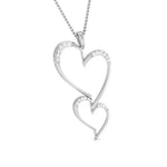 Load image into Gallery viewer, Platinum Double Heart Pendant with Diamonds JL PT P 8078   Jewelove.US
