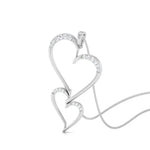 Load image into Gallery viewer, Platinum Double Heart Pendant with Diamonds JL PT P 8078   Jewelove.US
