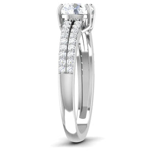 Platinum Double Shank Diamond Solitaire Ring JL PT 7002   Jewelove.US