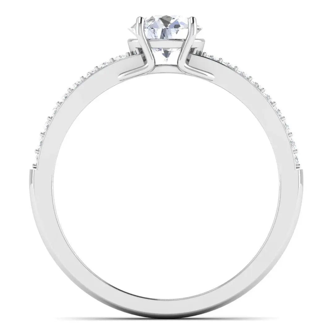 Platinum Double Shank Diamond Solitaire Ring JL PT 7002   Jewelove.US