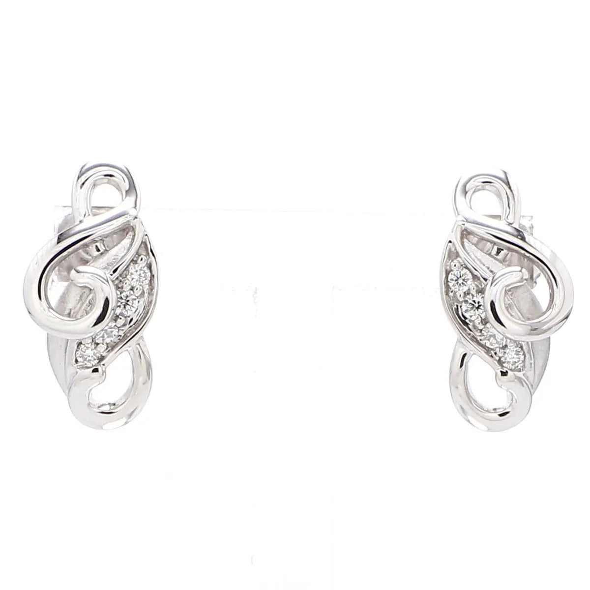 Platinum Earrings Designed as Leaves Pendant Set SJ PTO E 108   Jewelove.US