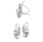 Load image into Gallery viewer, Platinum Earrings Designed as Leaves Pendant Set SJ PTO E 108  Both Jewelove.US
