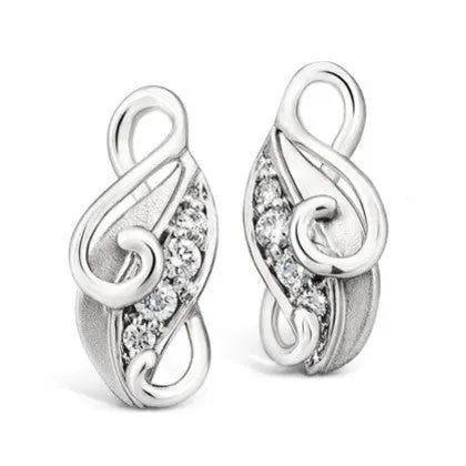 Platinum Earrings Designed as Leaves Pendant Set SJ PTO E 108  Earrings-only Jewelove.US