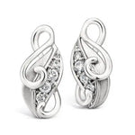 Load image into Gallery viewer, Platinum Earrings Designed as Leaves Pendant Set SJ PTO E 108  Earrings-only Jewelove.US
