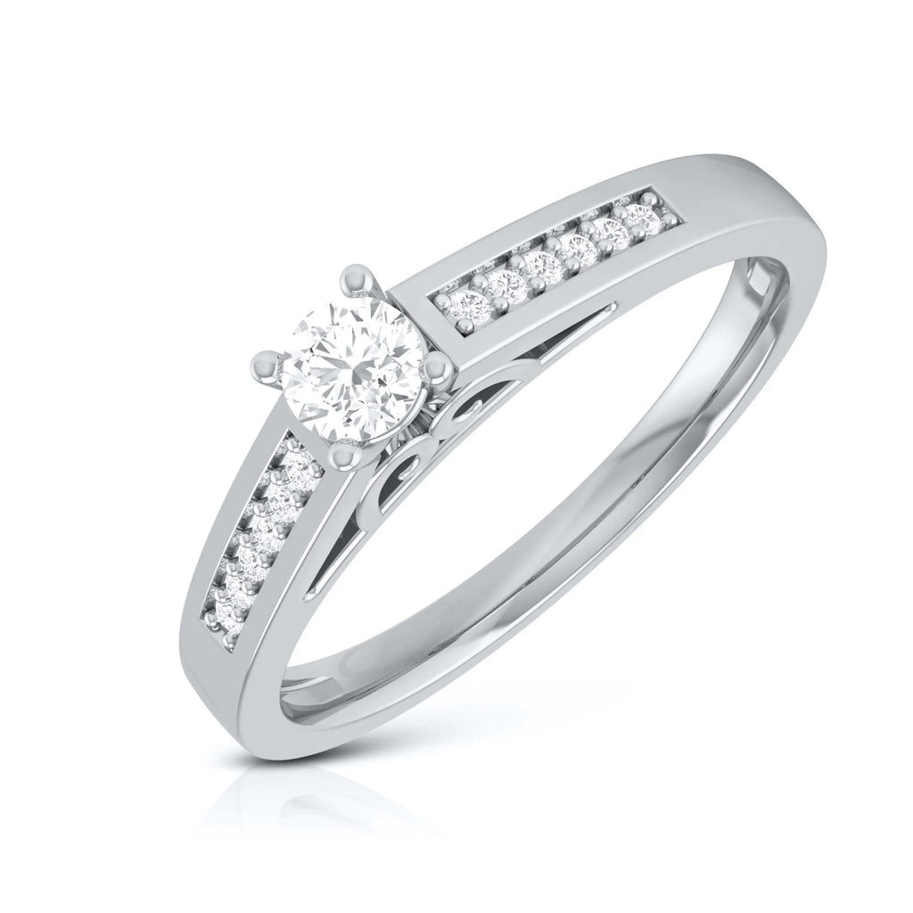 Platinum Engagement Ring for Women with Diamonds on Shank JL PT R-73  VVS-GH Jewelove.US