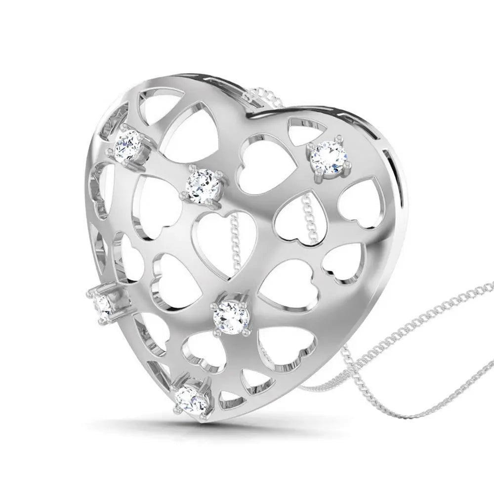 Platinum Heart Pendant with Diamonds JL PT P 8184   Jewelove.US