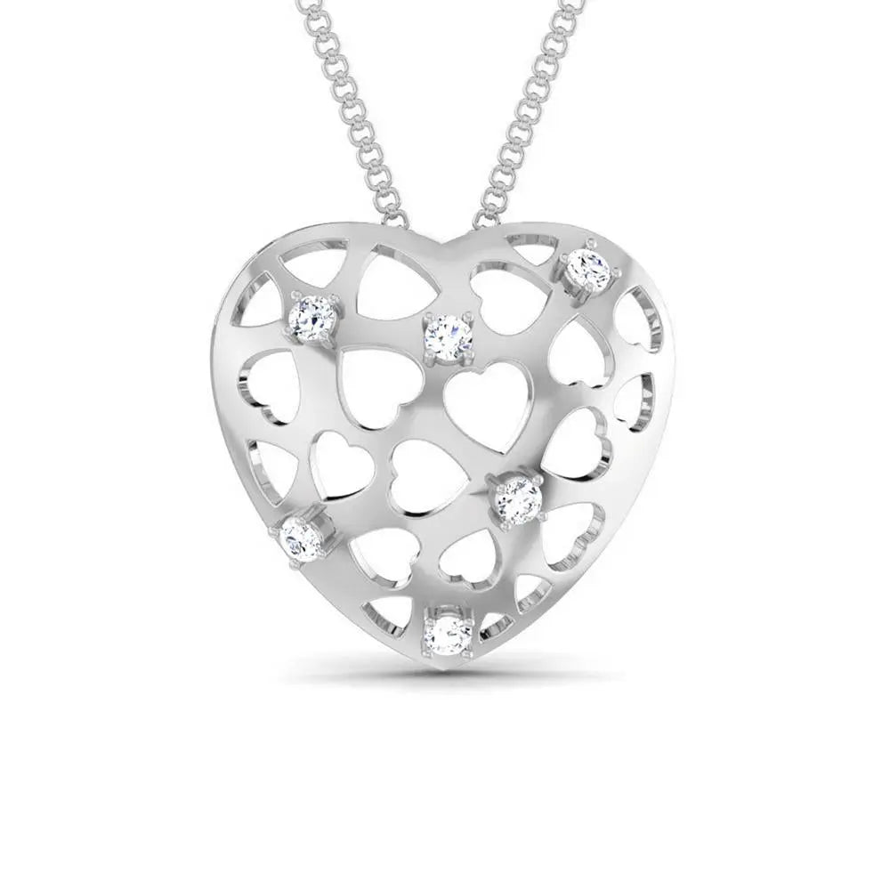 Platinum Heart Pendant with Diamonds JL PT P 8184  GH-VVS Jewelove.US