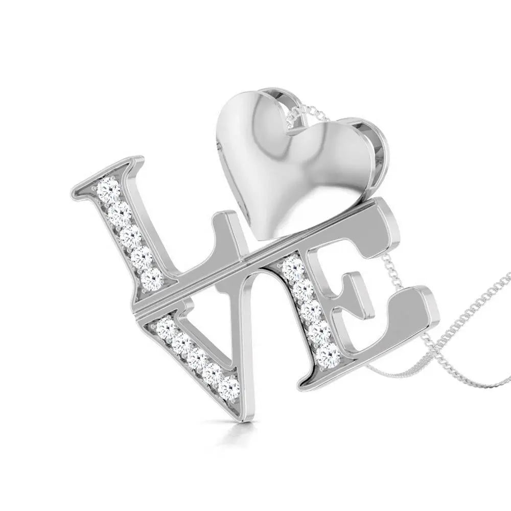 Platinum Heart Pendant with Diamonds JL PT P 8218   Jewelove.US