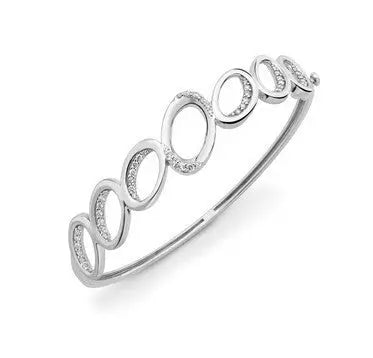 Platinum Hoop Bracelet with Diamonds SJ PTB 102   Jewelove