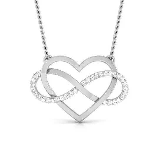 Platinum Infinity Heart Pendant with Diamonds JL PT P 170   Jewelove.US