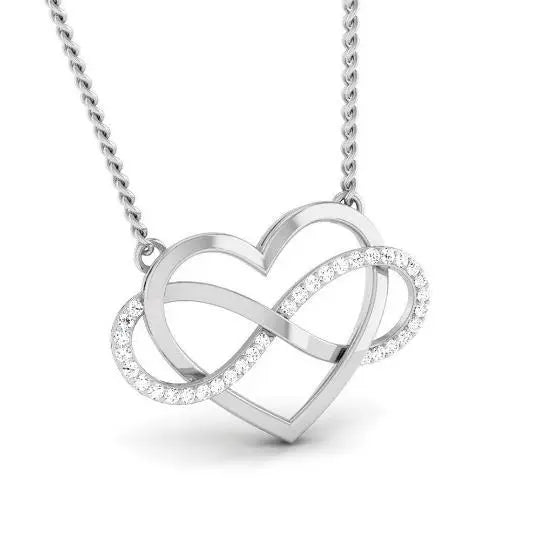 Platinum Infinity Heart Pendant with Diamonds JL PT P 170   Jewelove.US