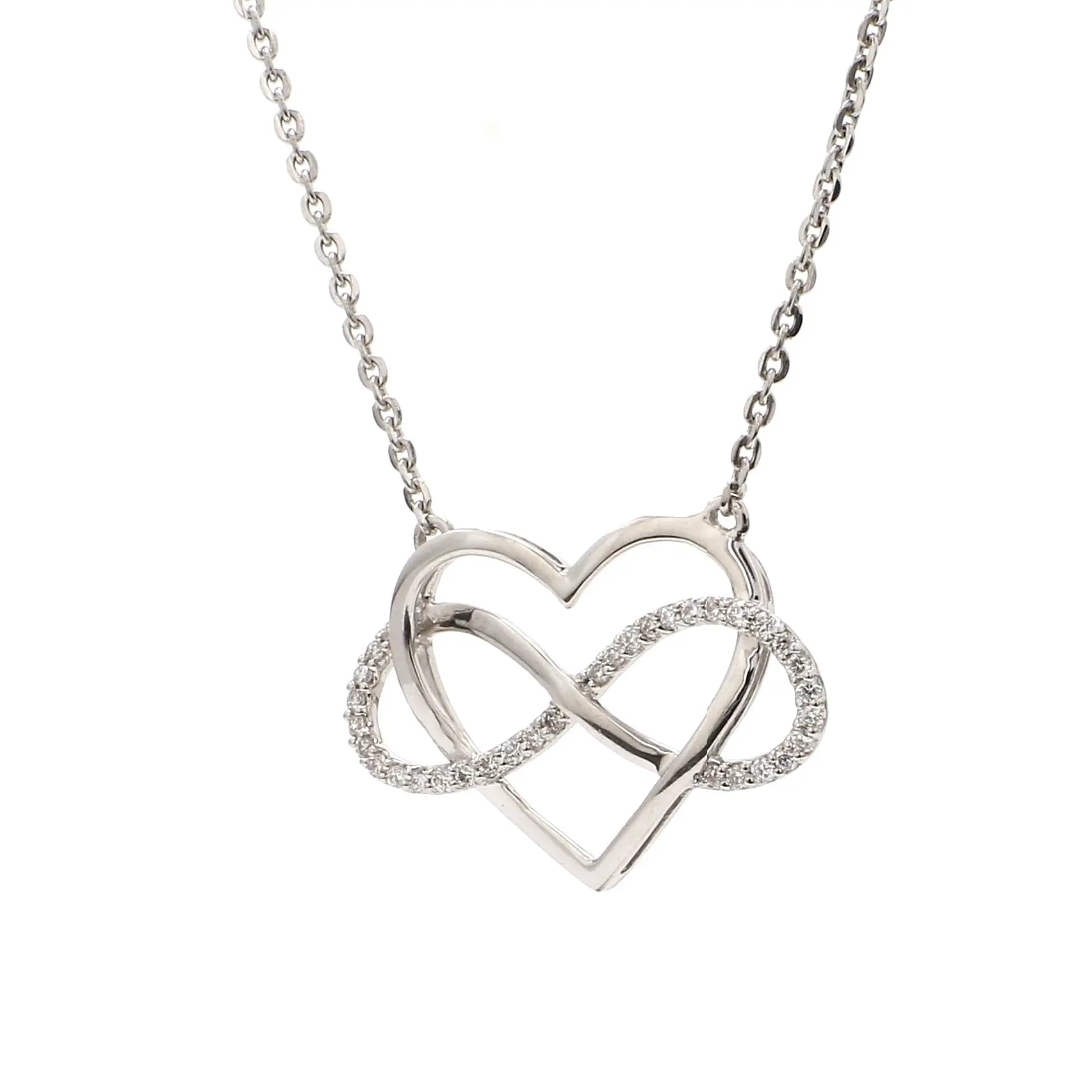 Platinum Infinity Heart Pendant with Diamonds JL PT P 170   Jewelove.US