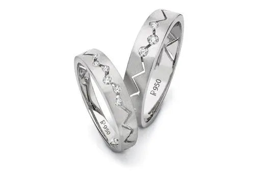 Platinum Love Bands - Zigzag - Life is not straight, is it? JL PT 106   Jewelove