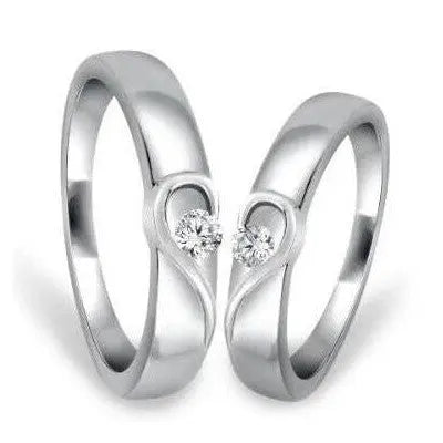 Platinum Love Bands with Complementary Hearts JL PT 243  Both-VVS-GH Jewelove