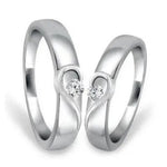 Load image into Gallery viewer, Platinum Love Bands with Complementary Hearts JL PT 243  Both-VVS-GH Jewelove
