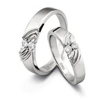 Load image into Gallery viewer, Platinum Love Bands with Ribbons JL PT 219  Both Jewelove

