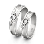 Load image into Gallery viewer, Platinum Love Bands with Single Diamonds in a Knot JL PT 208  Both Jewelove
