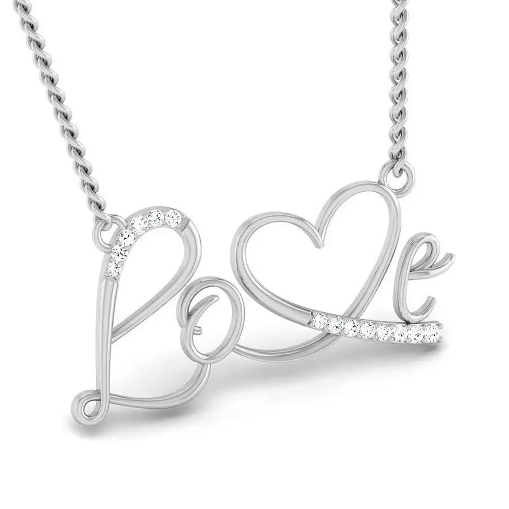 Platinum Love Pendant with Diamonds JL PT P 169   Jewelove.US