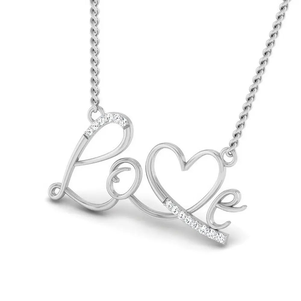 Platinum Love Pendant with Diamonds JL PT P 169   Jewelove.US