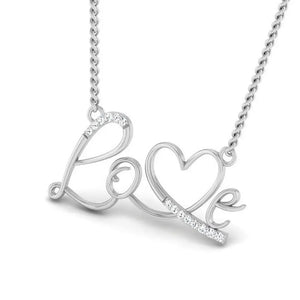 Platinum Love Pendant with Diamonds JL PT P 169   Jewelove.US