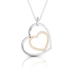 Load image into Gallery viewer, Platinum Pendant with a Diamond Studded Rose Gold Heart JL PT P 8107   Jewelove.US
