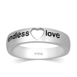 Load image into Gallery viewer, Platinum Ring with Heart Endless Love Black Engraving JL PT 337   Jewelove.US
