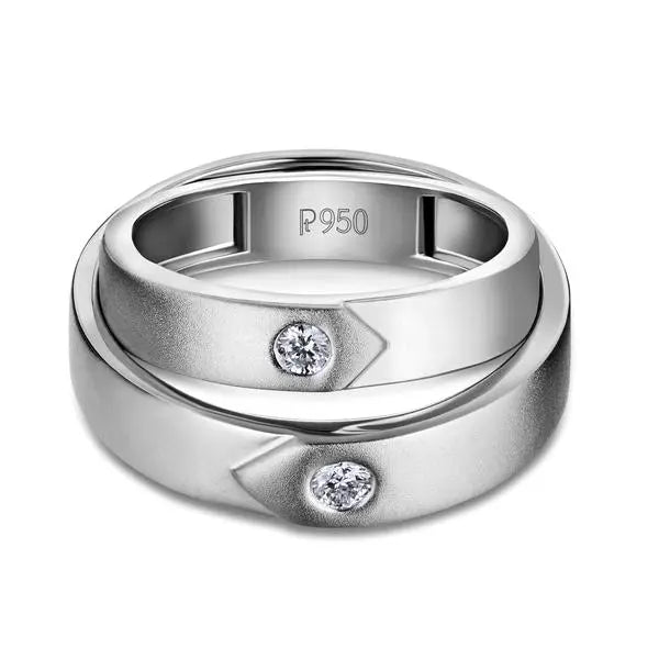 Platinum Rings for Couples with Single Diamonds JL PT 589   Jewelove.US