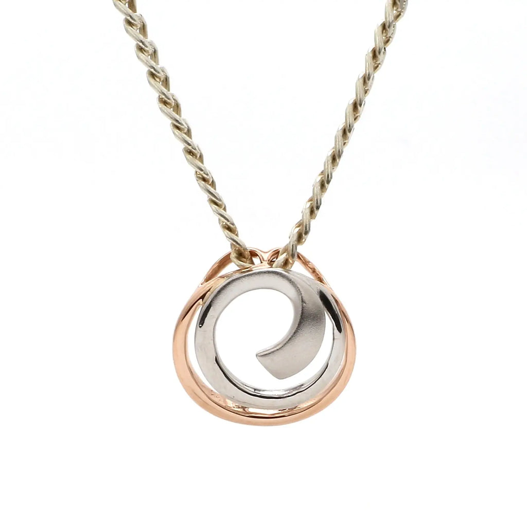 Platinum Rose Gold Fusion Pendant with Circles JL PT P 176   Jewelove.US