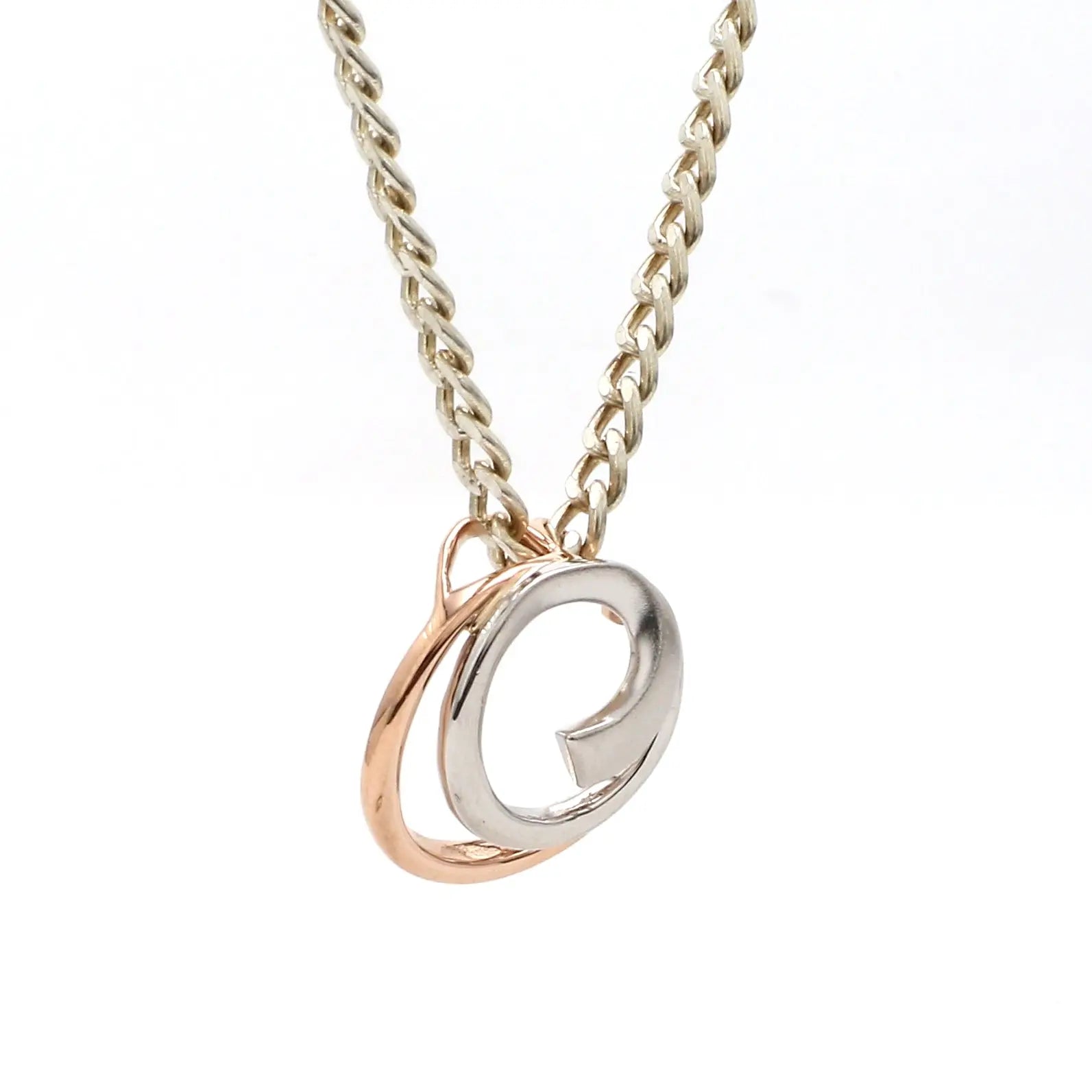 Platinum Rose Gold Fusion Pendant with Circles JL PT P 176   Jewelove.US