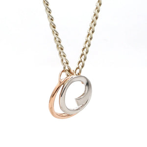 Platinum Rose Gold Fusion Pendant with Circles JL PT P 176   Jewelove.US