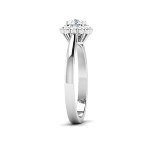 1-Carat Lab Grown Solitaire Halo Diamond Platinum Engagement Ring JL PT LG G 6998-B