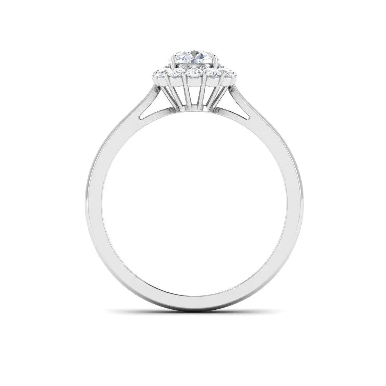 1.50-Carat Lab Grown Solitaire Halo Diamond Platinum Engagement Ring JL PT LG G 6998-C