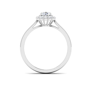 1.50-Carat Lab Grown Solitaire Halo Diamond Platinum Engagement Ring JL PT LG G 6998-C