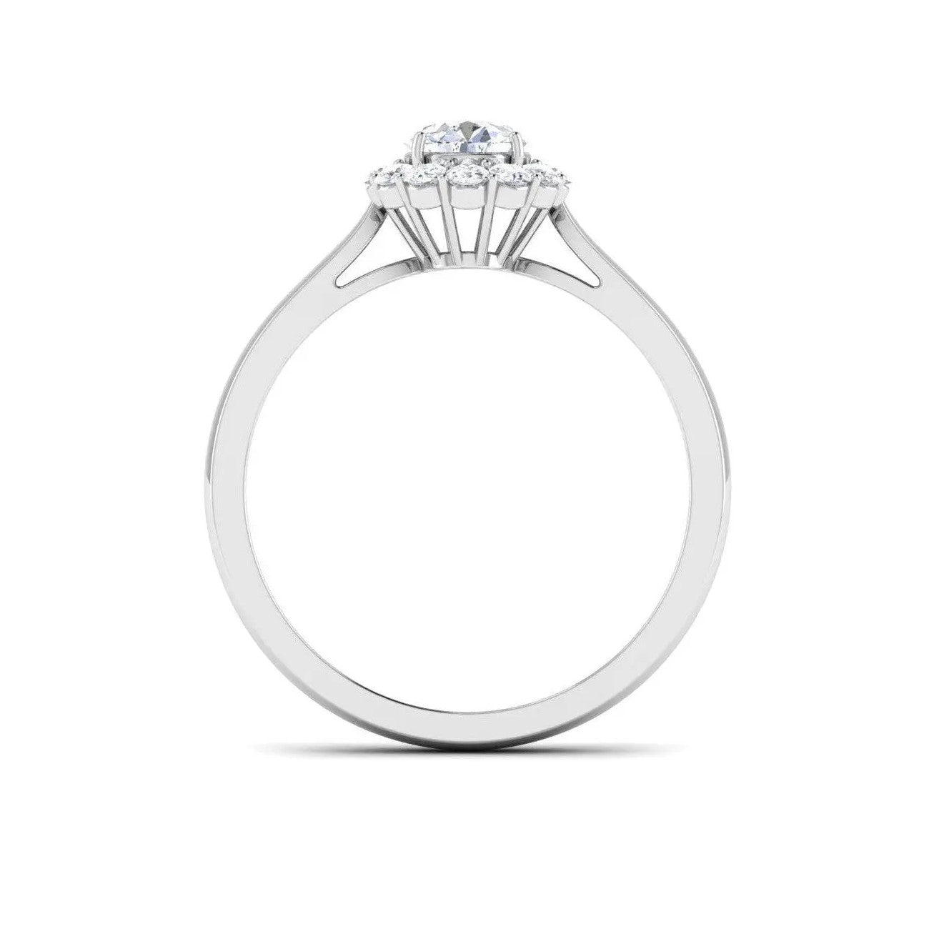 2-Carat Lab Grown Solitaire Halo Diamond Platinum Engagement Ring JL PT LG G 6998-D