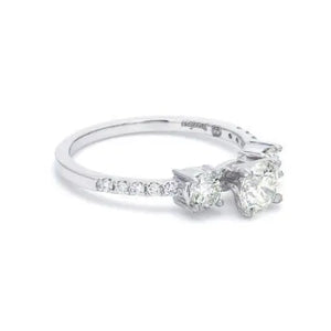 Platinum Solitaire Engagement Ring with Diamond Accents JL PT 584   Jewelove.US