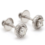 Load image into Gallery viewer, Platinum Solitaire Halo Earrings JL PT E 183   Jewelove.US
