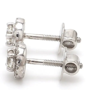 Platinum Solitaire Halo Earrings JL PT E 183   Jewelove.US
