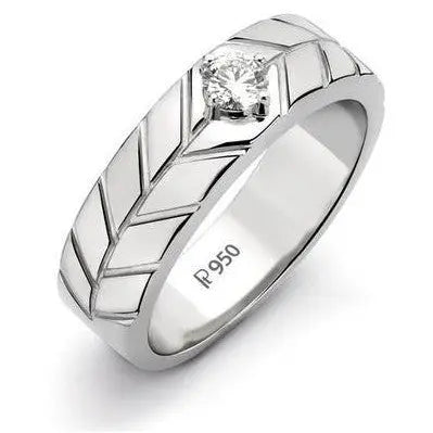 Bezel Set Solitaire 3 Carat Octagon CVD Diamond Mens Ring In Platinum –  ASSAY