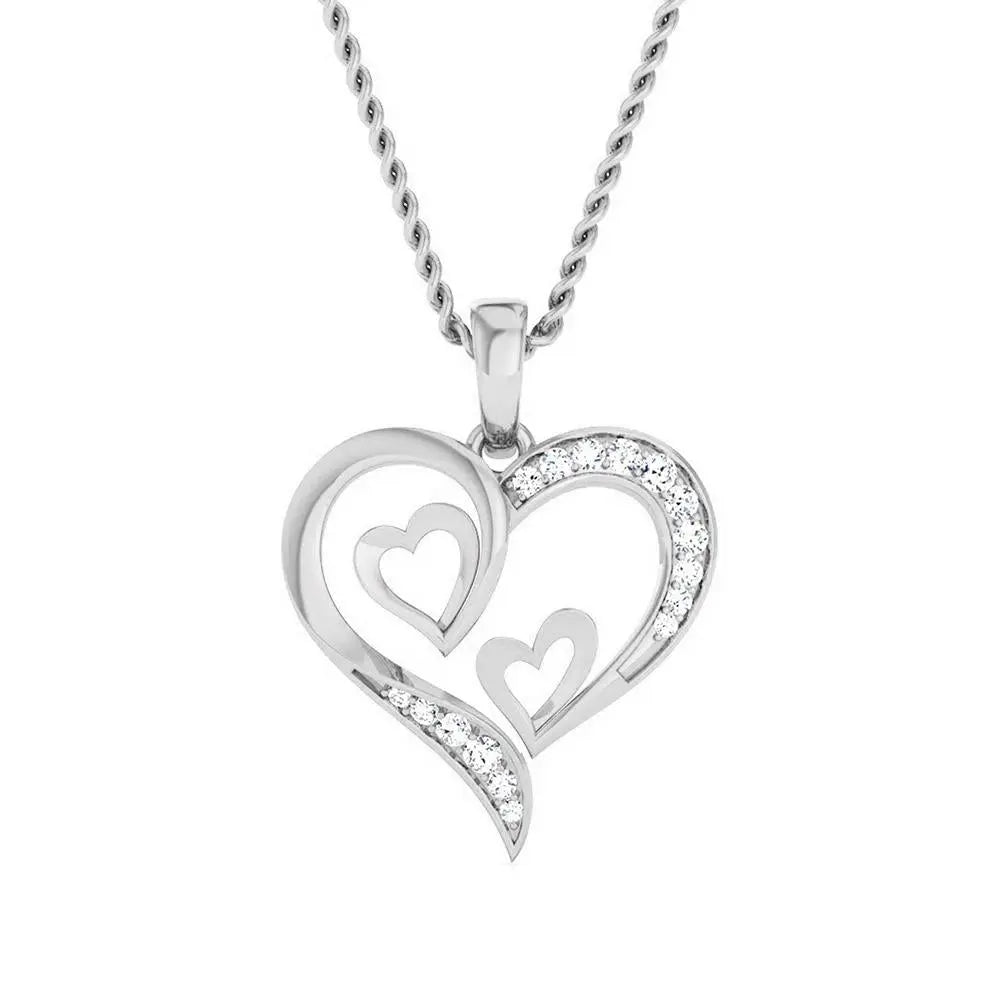 Platinum Triple Heart Pendant with Diamonds JL PT P 8067   Jewelove.US